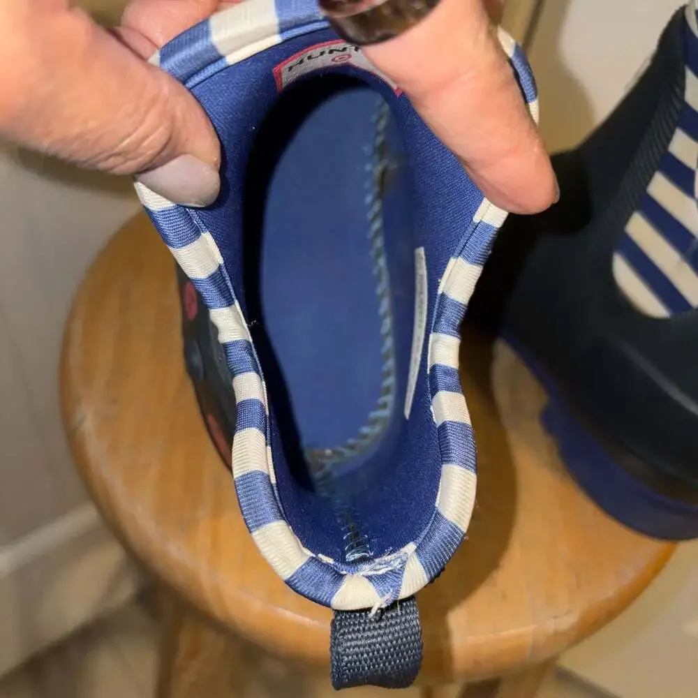 Hunter for Target Navy Blue Ladybug Print Striped Ankle Rain Boots Size 5
